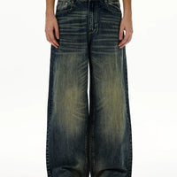 جينز واسع الساق فضفاض ريترو 