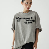 ファー刺繍ルーズフィットTシャツ 