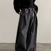 Belt Loops Wide-Leg High-Waist Pants