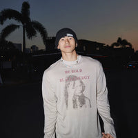 سحب طويل الأكمام برسمة بورتريه 