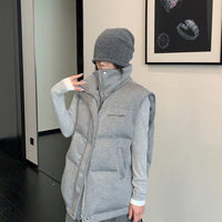 Yastıklı Dikey Yaka Kolsuz Kış Yeleği 