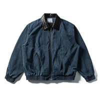 Veste zippée de travail en denim rétro 