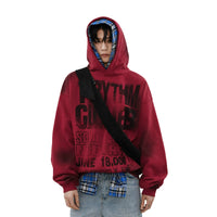 Sokak Tarzı Harf Baskılı Oversized Kapüşonlu Sweatshirt 