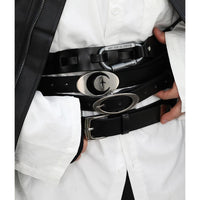 Multi-Style Leather Belts with Decorative Buckles
