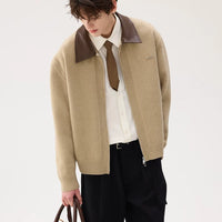 كارديجان محبوك بتصميم قديم مع ياقة متباينة 