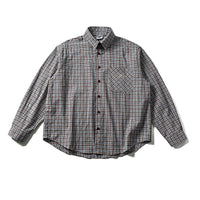 Camisa Casual de Botón de Manga Larga de Cuadros 