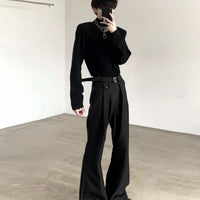 سروال فستان واسع مطوي 