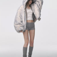 Velvet Fur Hooded Double-Sided Coat