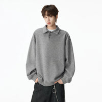 Heavyweight Long Sleeve Polo Pullover