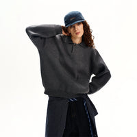 Suéter Oversized com Gola Polo de Tricô 