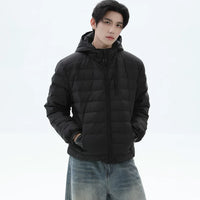 جاكيت بافر مزود بغطاء رأس مصنوع من 90% من الريش 