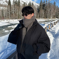 سترة شتوية بقلنسوة مبطنة كبيرة الحجم 