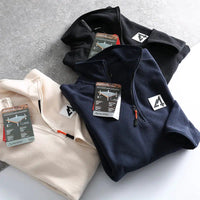 Casual Half-zip Solid Color Sweatshirt