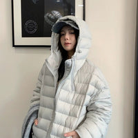 Aşırı Boyutlu Kapüşonlu Şişme Ceket 