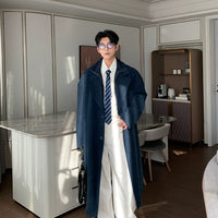 معطف طويل من الصوف المكون من قطعتين مزيف 