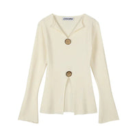 Cardigan en tricot pour femmes avec détail de bouton s 