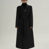 Long Wool Belted Overcoat