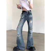 Yırtık Yıpranmış Açık Renk Kot Pantolon 