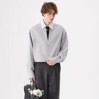 Conjunto de Camisa de Manga Longa em Dois Tons 