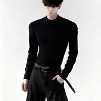 Slim Fit Mock Neck Long Sleeve T-Shirt