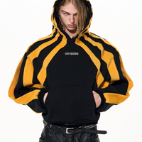 سويت شيرت بقلنسوة من الفراء الاصطناعي بتصميم قماش متنوع الوزن الثقيل 