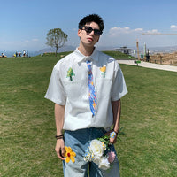 Hand-painted Graffiti Short-sleeve Shirt