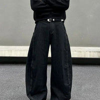 Black Wide-Leg Denim Pants