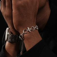 Titanyum Çelik Yıldız Çiçek Zincir Bilezik 