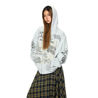 Graphic Print Zip Up Hooded Sweatshirt