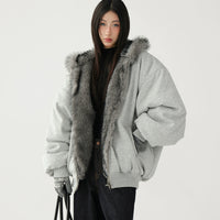 ファー付きリバーシブルフリースライニングフーディ 