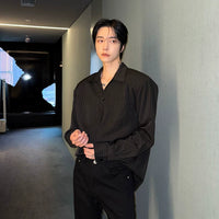 Camisa de botón de gran tamaño a rayas 