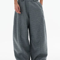 سروال رياضي بخصر واسع وشفرات منحنية 