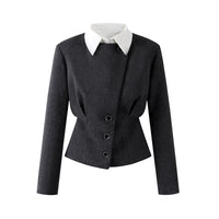 Slim Fit Deconstructed Wool Short Coat