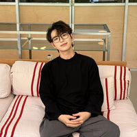 Suéter de manga longa com gola alta e quente 