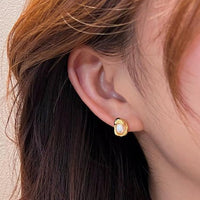 Gold Pearl Earrings