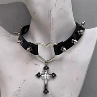 Cross Heart Pendant Necklace