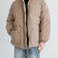 레트로 스탠드 칼라 보온 면 재킷 