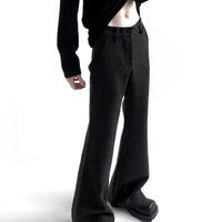 بنطلون شتوي واسع الساق من مزيج الصوف 