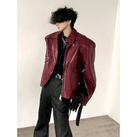 ショルダーパッドレザー ハイストリートジャケット 