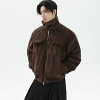 جاكيت هارينجتون من جلد السويد الصناعي 