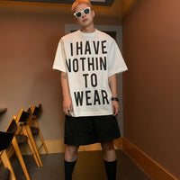 Oversized Letter Print Casual Short-sleeved T-shirt