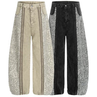 Retro Leopard Patchwork Pants