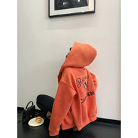 Embroidered Graphic Oversized Hoodie Jacket