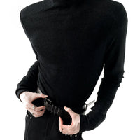 Camisa de manga larga con cuello alto ajustado 