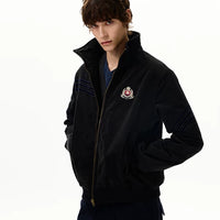 جاكيت قطن مزين بالتطريز مع سحاب 