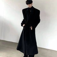 Double-Breasted Long Wool Trench Coat