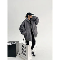 オーバーサイズフード付きパファーコート 