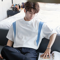 Round Neck Contrast Color T-shirt