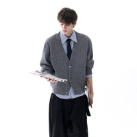 سترة كارديغان محبوكة من قطعتين مزيفة 