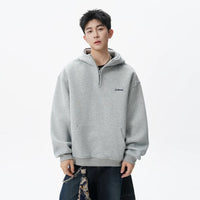 Minimalist Half-Zip Hooded Sweatshirt